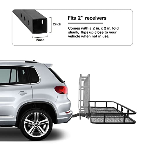 image for WEIZE Folding Hitch Mount Cargo Carrier 60