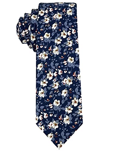 Image of Kebocis Mens Skinny Cotton Floral Tie for Men