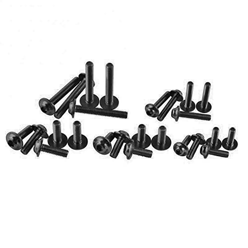 Torcarvh Motorrad Verkleidung Schrauben Kit Schrauben 177 Stück Karosserie Schrauben Mutter Ersatz CNC Legierung M6 M5 Motorräder Bolzen Clip Mutter für Motorrad Auto Zubehör (177 PCS-Schwarz)