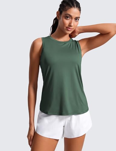 Image of CRZ YOGA Lightweight Racerback Tank Top | Workout, Moisture Wicking, Classic Fit, Hip Length, Reflective Spots, Sleeveless Shirts for Women