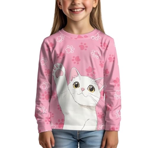 Image of Kids Long Sleeve Shirts for Girls 3-16 Year Old Cute Clothes for Teen Girls Casual Workout Tops