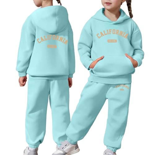 California Sweatsuit for Girl 2 Piece Set Casual Letter Printed Long Sleeve Hoodies and Sweatpants Kids Fall Clothes
