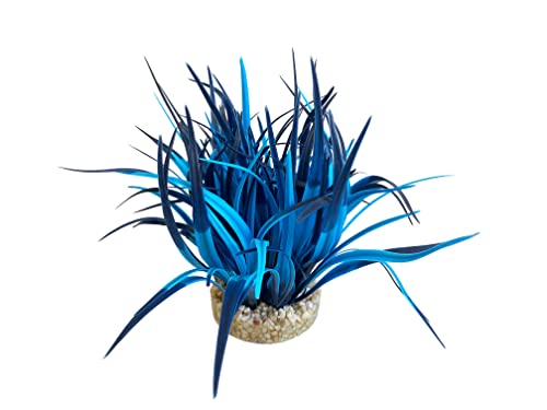 Tyrol Artificial Aquarium Plant - Plastic on Base - Green Bush Indoor Plant - Easy Anchoring - Made in France - Image 3