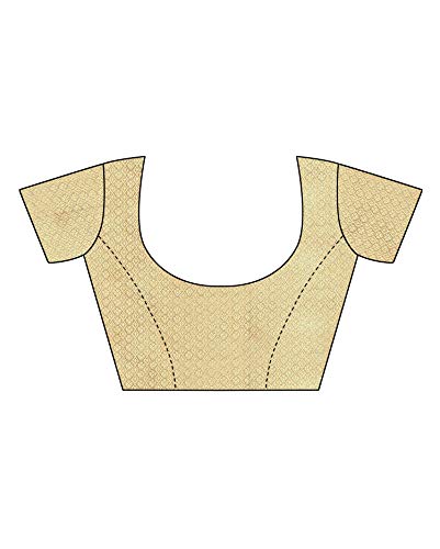 Image of AKHILAM Women's Chanderi Linen Saree with Blouse Piece