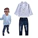 AJia 3 Pieces Baby Boys Shirt Jacket Jeans Set Toddler Pants Clothing (4)