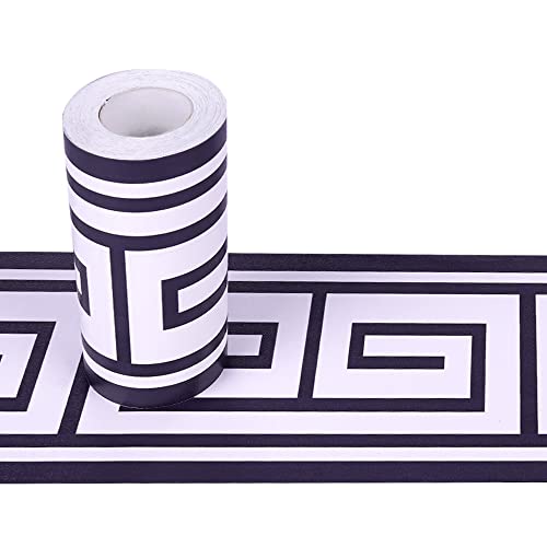 Yifasy Wallpaper Border Self Adhesive Pvc Tiles Sticker Easy Use Bathroom Kitchen Wall Decor White-Grey Geometry #TOP23