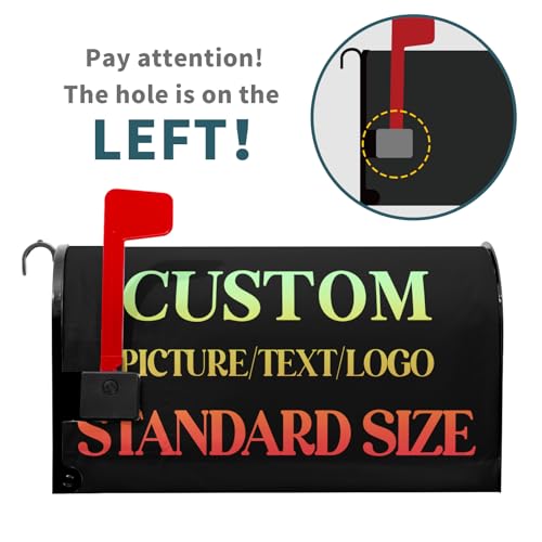 Image of Harooni Personalized Custom Mailbox Covers Magnetic Standard Size 25x21 Inch Add Photo Picture Name Logo Text Uniqu Mailbox Wraps Customized Seasonal Post Letter Box Cover for Home Gadern Decor
