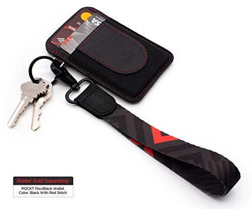 Image of POCKT Keychain Wristlet for Women and Men, Cute Wrist Lanyard for Keys, Short Key Chain Strap for Car Keys, Wallet, ID Badge & Phone | Chevron