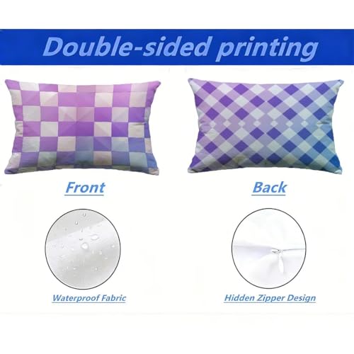 Housse de coussin extérieur 70x90 rectangulaire violette de salon - 3