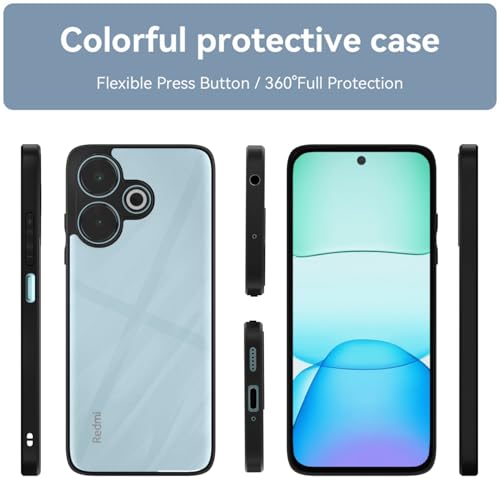 Image of Amazon Basics Back Cover for Redmi 13 5G / Redmi 13 4G / Poco M6 Plus 5G | Shockproof Sleek Hybrid Armor Bumper Case (Black)