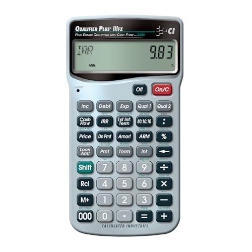 Calculated Industries 3430 Qualifier Plus IIIfx Advanced Real Estate Mortgage Finance Calculator | Clearly-Labeled Keys | Buyer Pre-Qualifying | Payments, Amortizations, ARMs, Combos, FHA/VA, More