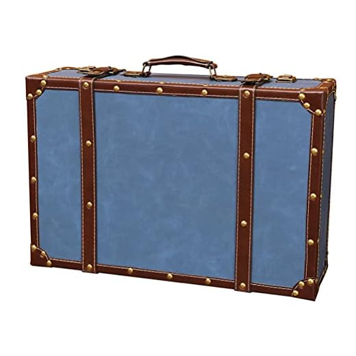 FOMIYES Maleta Vintage Maletas Decorativas de Madera Retro de Cuero PU Maleta de Almacenamiento Maletero Pecho Caja Antigua para Equipaje de Viaje