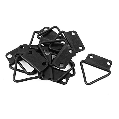 Image of Aexit 32mmx29mm Cross Nails, Screws & Fasteners Stitch Picture Frame Triangle Ring Hanging Hanger Picture Hangers Black 10pcs