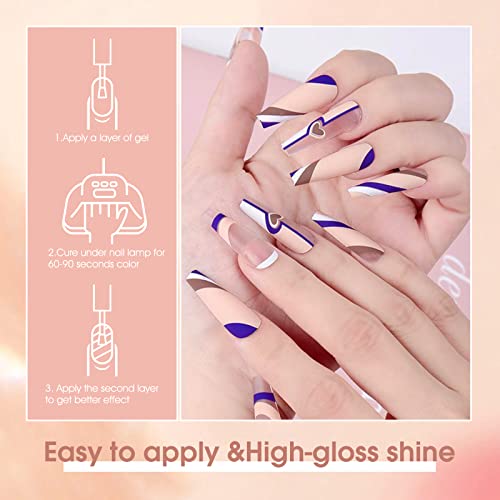 UV Nagellack Set,VENALSIA Gellack Natur rosa grau Gel Nagellack UV Set nude Jelly Gel Transparent rosa nudefarben… – Bild 7