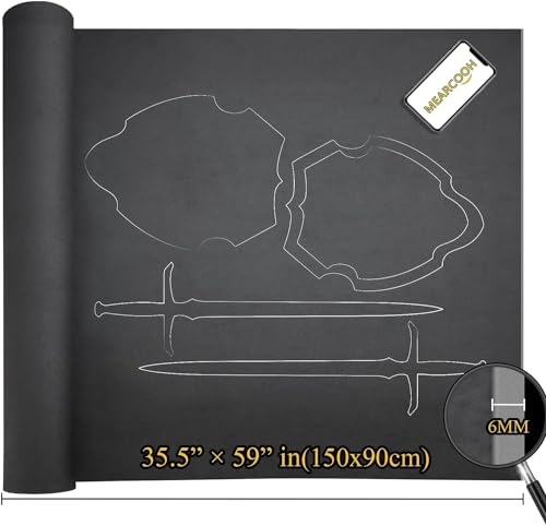 Image of MEARCOOH 2-Pack Large EVA Foam Sheets, Black 6mm EVA Foam Cosplay (1mm to 6mm), 35.5 inch x 59 inch Sheet Premium High Density 86 kg /m3 for Craft, DIY Projects (2PCS Black 6mm)