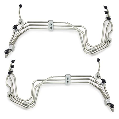 MAKUANG Replacement P7100 Fuel Injector Line Set for 94-98 5.9L 12V Cummins Diesel, Stainless Steel, Solenoid Valve, 12 Ports, 1/2 in Inlet, 1/4 in Outlet, NPT Connections