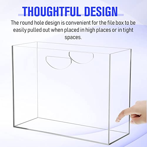 Slim Acrylic File Box With Handles, Clear File Box Organizer, Acrylic Desktop File Box For Home Work Office Desk File Documents Index Business Card Sorting Storage (1 Set) #TOP2