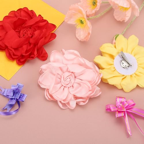 Image of PATIKIL Rose Flower Hair Clips, Fabric Brooch Pins for Women Wedding Party Dance Dress Clothes Accessories Valentine's Day Gifts
