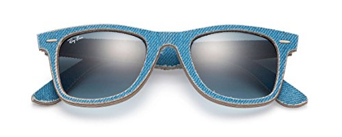Image of Ray-Ban Wayfarer RB2140F 11644M Sunglasses, Blue Denim Frame 52mm w /Blue Fade Lens