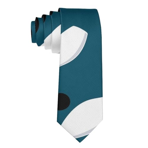 BoomDragon Men's Fashionable Blue Bowling Necktie - Durable Skinny Paisley Necktie for Meeting Office, Suit Accessories
