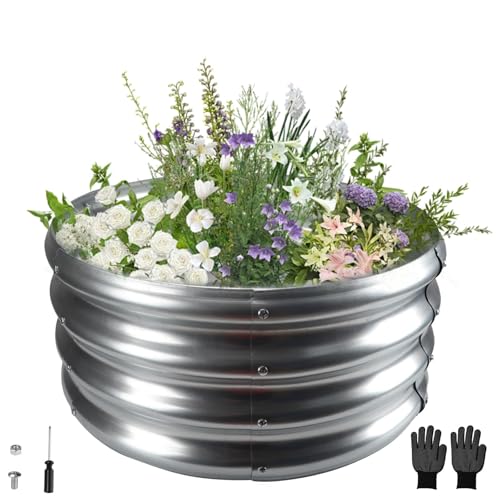 Cama elevada circular de jardín de 90 cm que protege tus plantas contra plagas 2