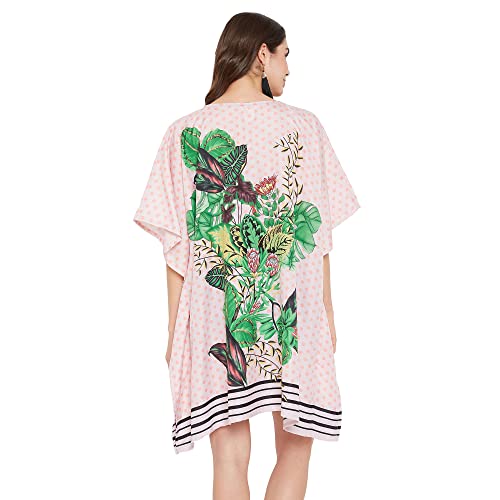 Image of Oussum Short Caftans for Women Plus Size Kaftan Tunic Tops Polyester Summer Beach Clothing Mini Cover Ups Dress for Ladies