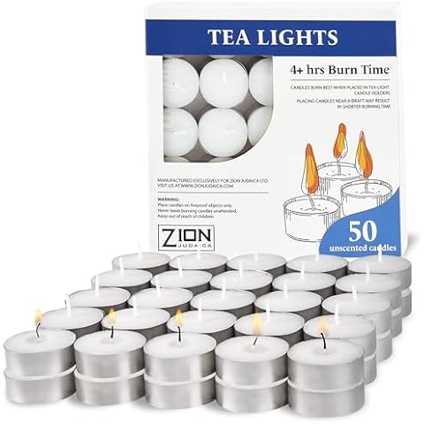Long Burning Tea Light Candles by Zion Judaica Cover