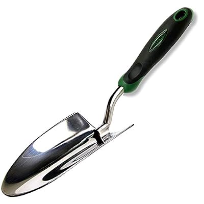 Edward Tools Paleta de jardín a Prueba de flexión, Acero Inoxidable Pulido Resistente, Pala de Mano de jardín de Gran tamaño Resistente a la corrosión para un Trabajo más rápido, excava a través de
