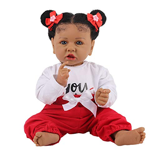Muñeca reborn bebe negra realista 22 pulgadas miniatura 1