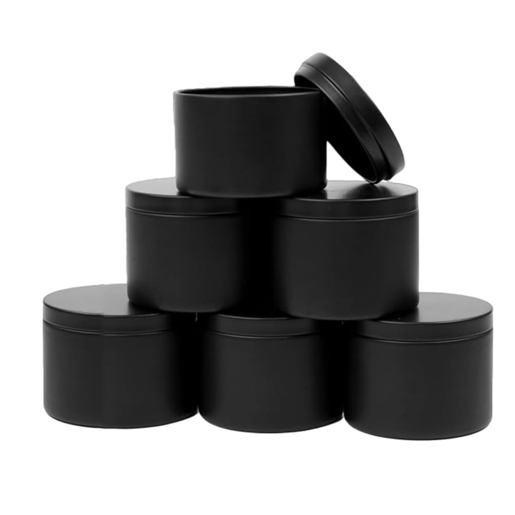 Bloepum 24Pcs Black Candle Tins Kit 4Oz Empty Candle Tin Set with Lids for DIY Candles Making, Matte Full Candle Jars for Candle Making