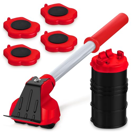 Heavy Furniture Movers with Wheels Set - Appliance Lifter with Moving Sliders that Lift Up to 660 Lbs - Heavy Duty Furniture Lifter Tool 4 Pcs Appliance Movers Sliders and Lifting Extender Included