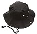 Summer Outdoor Boonie Hunting Fishing Safari Bucket Sun Hat with Adjustable Strap(Black,LXL)