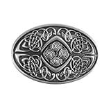 Hoite Hebilla de cinturón con nudo celta, cierre ovalado de metal vintage para hombre, para hombre y mujer, hebilla de repuesto estilo vaquero celta estilo western.