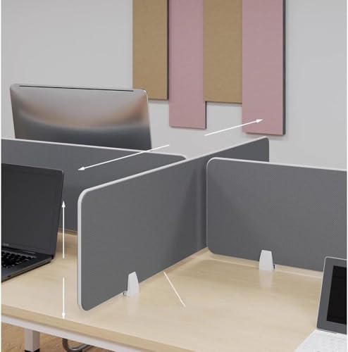 Panneau de confidentialité pour bureau isolant phonique gris 80cm