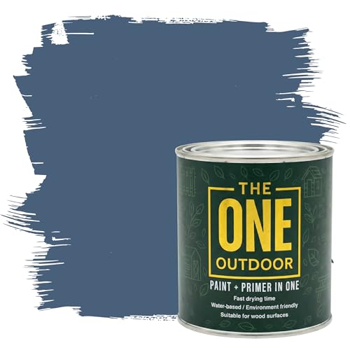 THE ONE Outdoor Paint - Blue, 2.5 Litre | Durable Exterior Paint for Wood, Metal & Masonry | Weather Resistant Finish