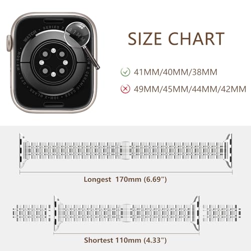 Niboow Metal Strap for Apple Watch 38mm 40mm 41mm 42mm Series 11/10/9/8/7/6/5/4/3/2/1 - Image 4