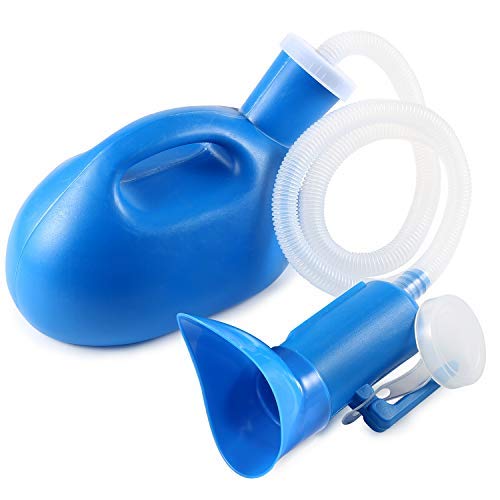 Huapa Portable 2000ML Orinal Pee Bottle Unisex Universal Macho Hembra Adaptador Orinal Urinario Inodoro de Viaje con Manguera para viajes de auto que acampan en el hospital