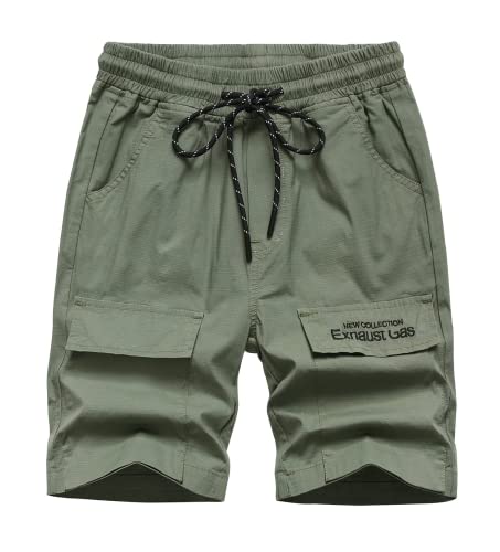 CAMLAKEE Pantalón Corto Cargo Niños Pantalon Short Bermudas Colegio Deportes de Niño Ejército 13-14 años Talla 170 Cover