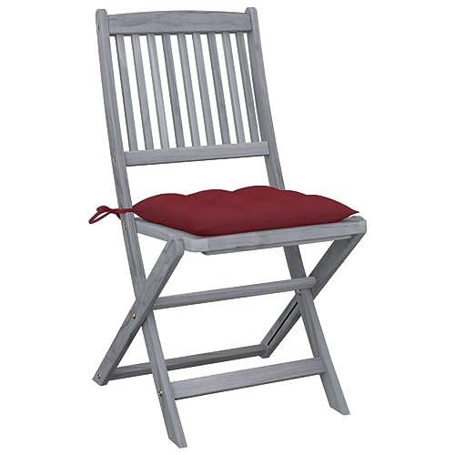 Chaises de jardin pliantes en bois d'acacia pour repas sur balcon