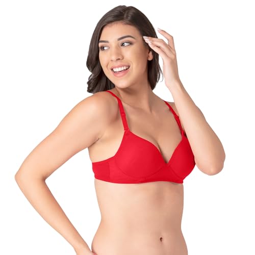 Image of Komli - Heavily Padded Push-Up Bra - Cotton Rich - Balconette - 3 /4th Coverage, Seamless, Wireless, Multiway Straps - T-Shirt Bra