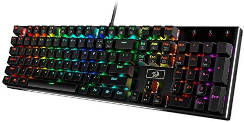 Redragon K556 Wired RGB Mechanical Gaming Keyboard, 104-Key Aluminum Board