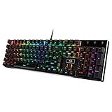 Redragon K556 RGB LED Backlit Wired Mechanical Gaming Keyboard, 104 Keys Hot-Swap Mechanical Keyboard...