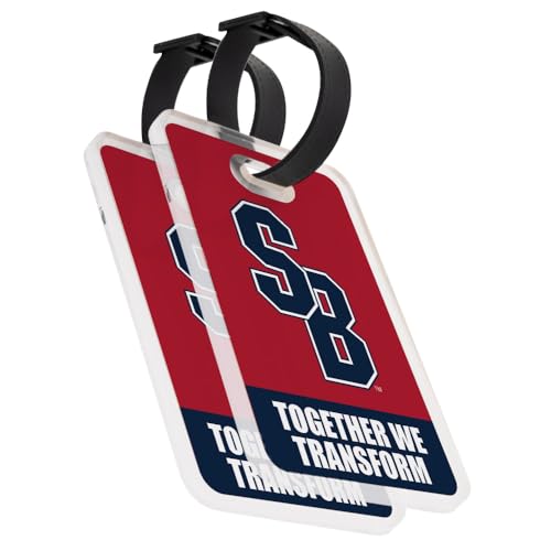 Desert Cactus Stony Brook University Luggage Tag – Official SBU Seawolves 2 Pack Travel ID Label for Suitcases, Bags, and Carry-Ons (2-Pack Acrylic Luggage Tag B)