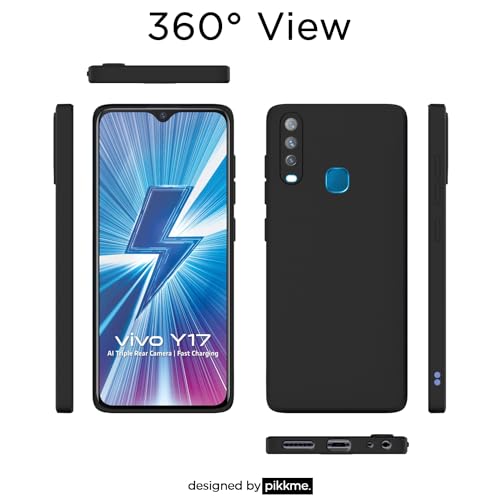 Image of Outlouders Back Cover for Vivo Y12 / Vivo Y15 / Y17 / Vivo U10 | Camera Protection | Durable Soft Matte Silicone Bumper Case (Black)