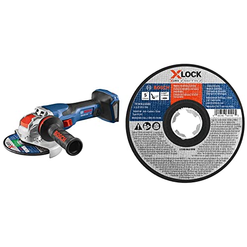 Bosch Profactor 18V Spitfire Gwx18V-13Cn Cordless X-Lock 5-6 In. Angle Grinder, Battery Not Included&Bosch Tcwx1S500 5 In. X .045 In. X-Lock Arbor Type 1A (Iso 41) 60 Grit Abrasive Wheel #TOP11