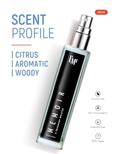 Image of EM5 Memoir Unisex Perfume | Fresh Citrus Woody Fragrance | Eau De Parfum Spray for Men & Women | Luxury Gift for Him & Her | 15 ml