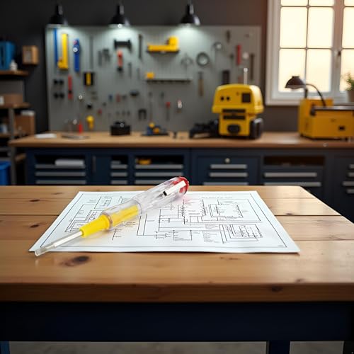 Image of Yellow Intelligent Voltage Tester Pen Contact Voltage Tester Screwdriver Induction Power Detector Pen Electric Test Pen Screwdriver AC 100-500V Electrical