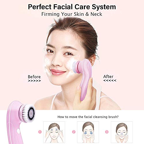 Limpador Facial 6 em 1, Conjunto de Limpeza Facial Rotary clean USB, Dispositivo de Limpeza Facial C