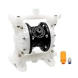 Nakkaa Pneumatic Double Diaphragm Ppump PTFE 22GPM Transfer Pump 1' In/Out Max 120PSI, Used to Transport Various Low Viscosity Liquids Such as Hydraulic Fluid, diesel, coating,etc