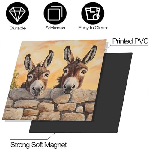 Image of BVBOX Dishwasher Magnet Cover 23 inchx26 inch, Reusable Magnetic Refrigerator Covers, Dishwasher Magnets Decorative Cover Fridge Door Skin Panel Stickers for Home Kitchen Appliance,Donkey